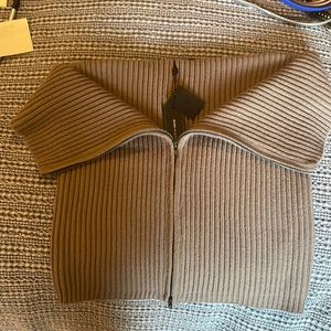 BCBG Max Azria sweater shawl with zipper detail